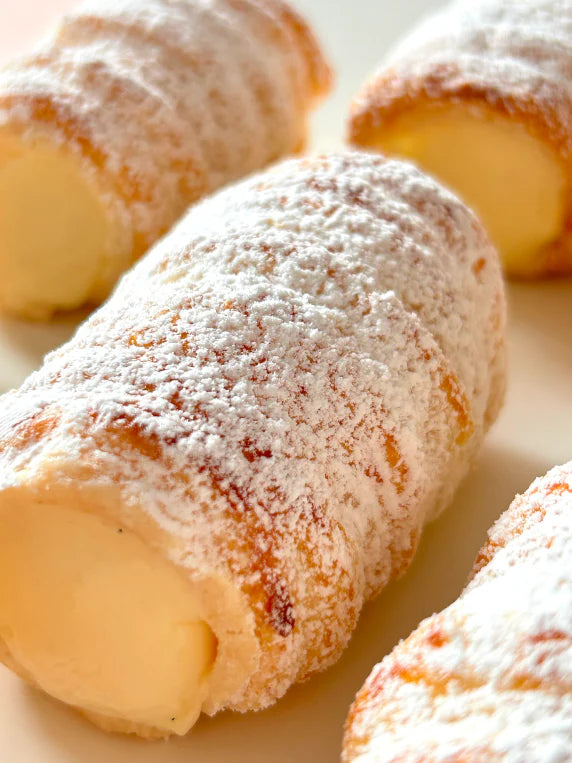 Crème pâtissière en rouleaux